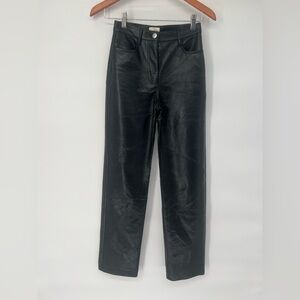 Aritzia Wilfred The Melina high-rise‎ straight-leg vegan leather pants size 00